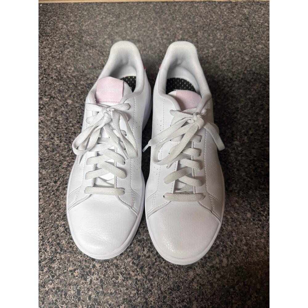 Adidas Advantage Court Sneakers White Pink Cloudfoam Women’s Size 8